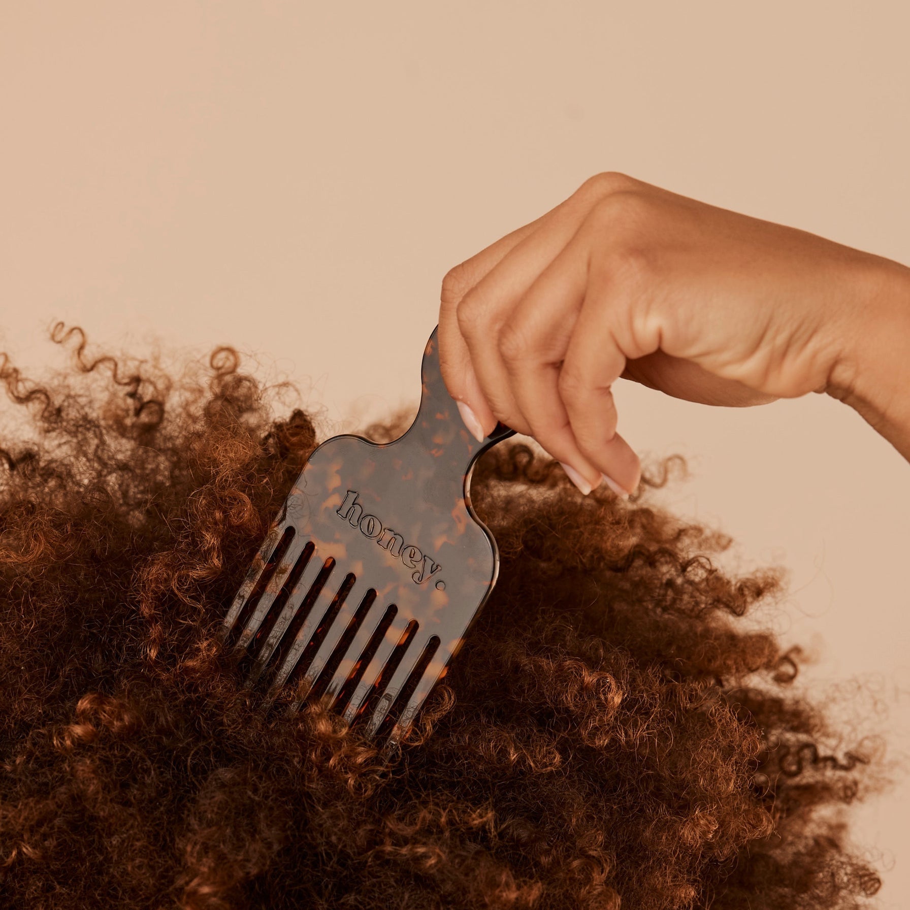 Afro Comb for Curly Hair - Tortoise Shell - Honey Haircare